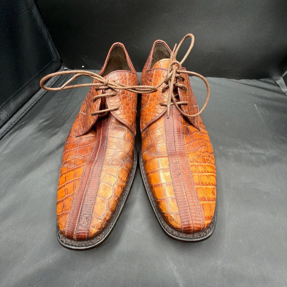 Handmade Genuine Lizard Leather Dress Shoes Men's 11.5 Spain Exotic Reptile